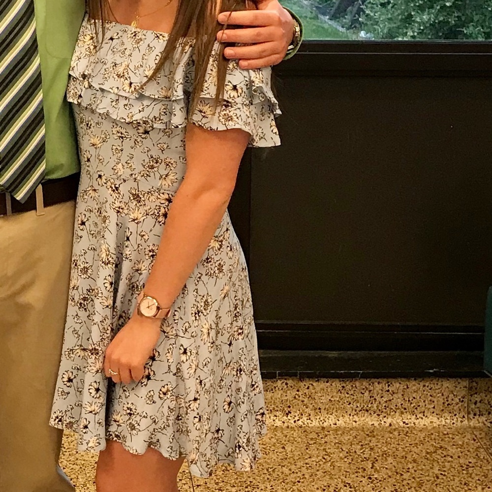 Off the shoulder floral mini dress